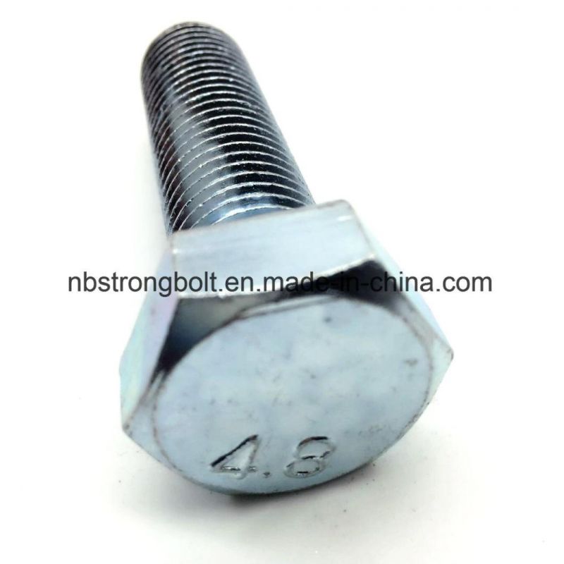 DIN933 Hex Bolt Cl. 4.8 with White Zinc Plated Cr3+ M20X70