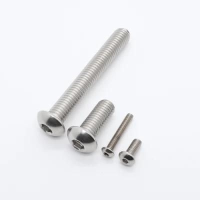 Stainless Steel Button Head Socket Cap Full Thread Bright Finish Fully Machine Thread Screws
