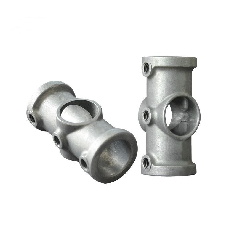 Aluminum Pipe Fittings 4 Way Cross Equal Tee Silver Aluminium Clamp Pipe Fittings