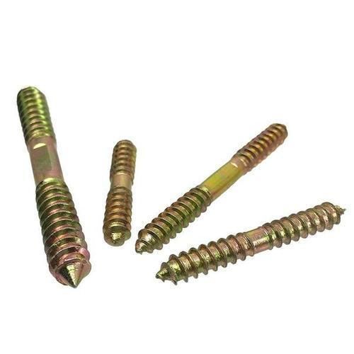Carbon Steel Hanger Bolt, Metal-Wood Hanger Bolt Double Head Threaded Screws Stud Bolt Zinc Plate Plain