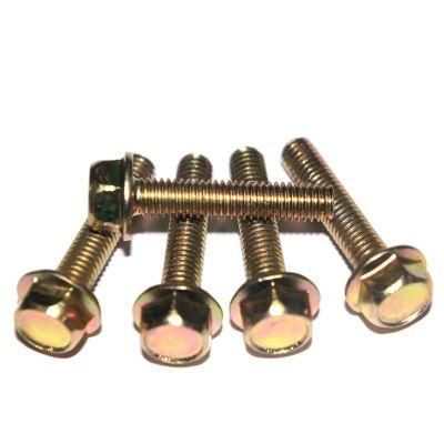 Yellow Color Zinc Plated Hex Flange Head Bolt DIN6921