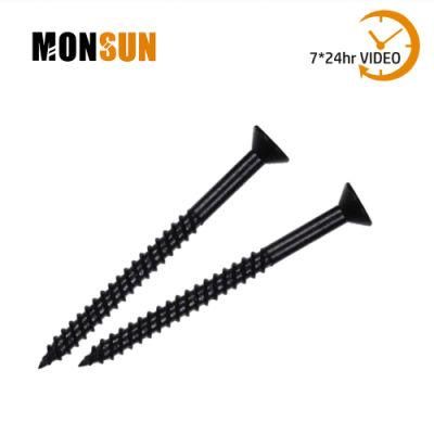 Flat Head Black Phosphate Plated Cabinet Wood Screws