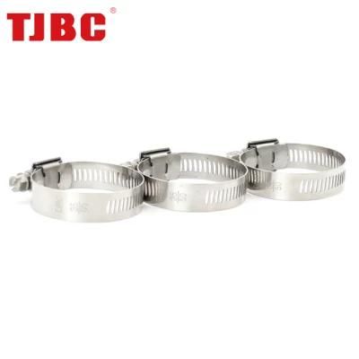 12.5mm Bandwidth Adjustable Perforated Heavy Duty 304ss Stainless Steel Worm Drive American Type Hose Clamp for Automotive, 27-51mm