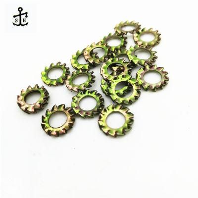 Carbon Steel Yellow Colorful Zinc JIS B 1251 External Tooth Spring Lock Washers Made in China