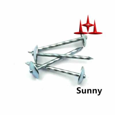 Zinc Galvanized Umbrella Head Roofing Nails Twisted Shank