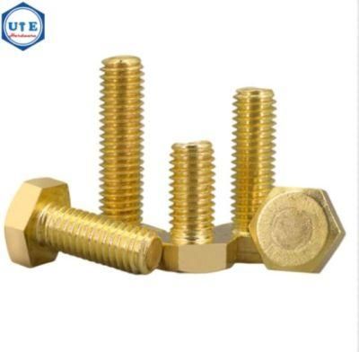 M8X25 Brass Hex Bolts DIN933 Full Thread /Hex Bolt of Brass Material