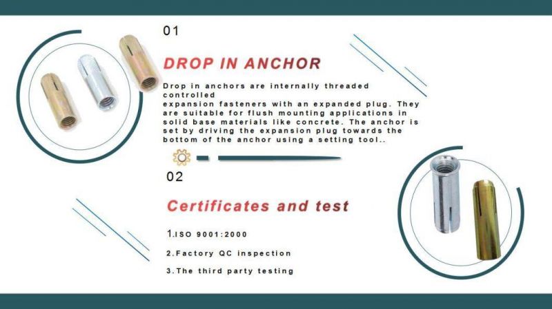 Mini Drop in Anchor with Lip for Concrete Screw