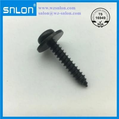 Cross Recessed Phillip Head Chipboard Screw with Large Plain Washer Black Phosphating
