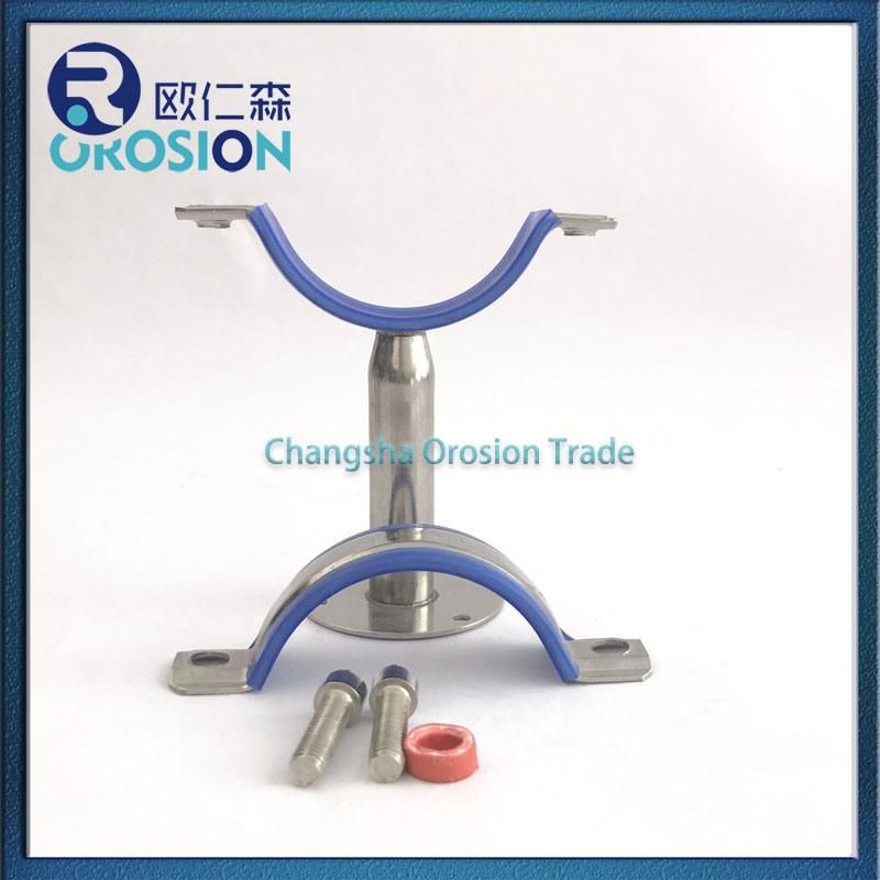 stainless Steel Round Pipe Fitting Hanger Clamped with Rubber