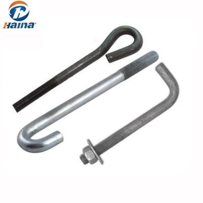 Carbon Steel 4.8grade/8.8grade Zinc Plated/ Galvanized Bend Bolt/ Foundation Bolt J Bolt L Bolt U Bolt