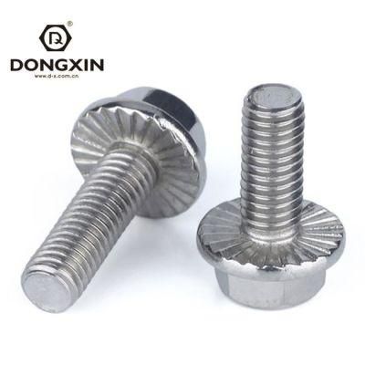 M4 DIN 6921 High Quality Flange Bolts Zinc Plated Hex Flange Bolt with Serrated