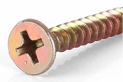 Flat Countersunk Head Hole Phillips Head Finish Zinc Plated Chipboard Screws