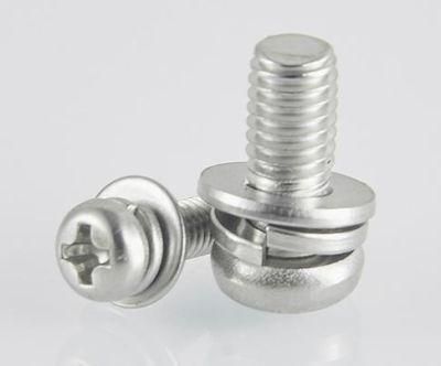 Cross Pan Head Three Combination Bolt 304 Stainless Steel Round Head M3-M6 Combination Screw