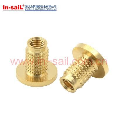Button Flanged Outer-Knurled Threaded Insert Nuts