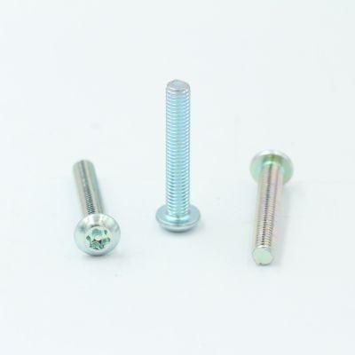Blue Galvanized Plum Blossom Groove Pan Head Screw with Pin