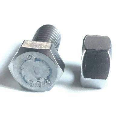 Stainless Steel Polished Metric Fully Thread M7 Hex Head Bolt