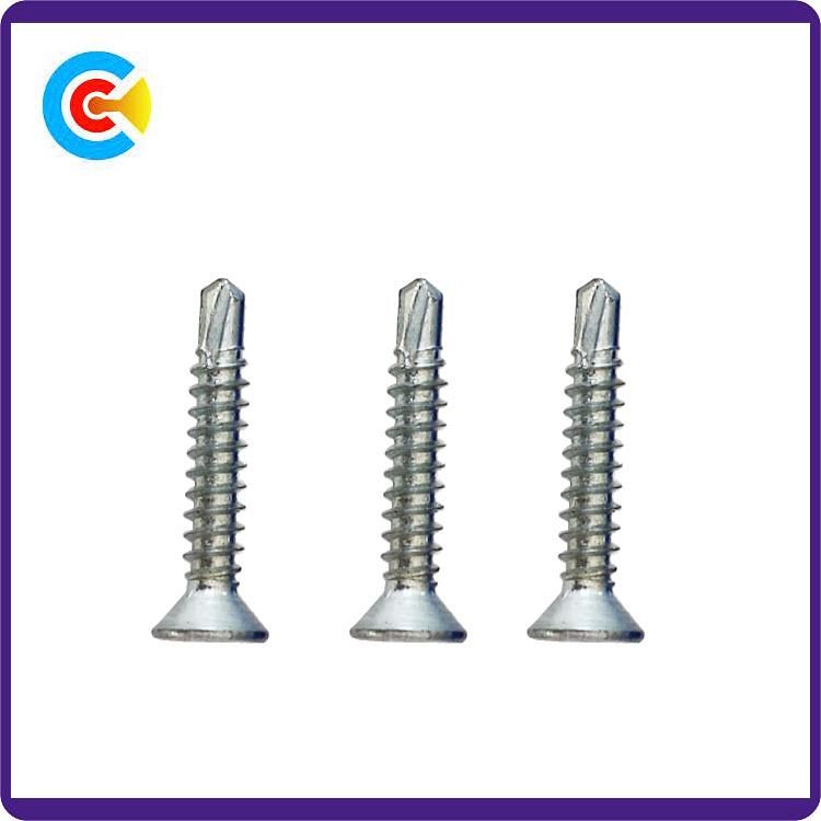 DIN/ANSI/BS/JIS Carbon-Steel/Stainless-Steel 4.8/8.8/10.9 Galvanized Cross Head Drill Tail Tapping Screw