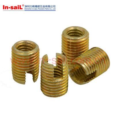 M6 Brass Self Tapping Thread Insert Slotted Nut for Plastics