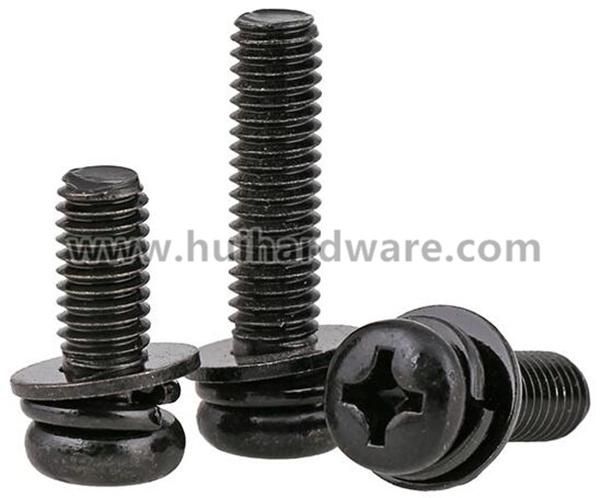 Wholesale High Quality Phillips-Head Sem Screws with Black Zinc Plated