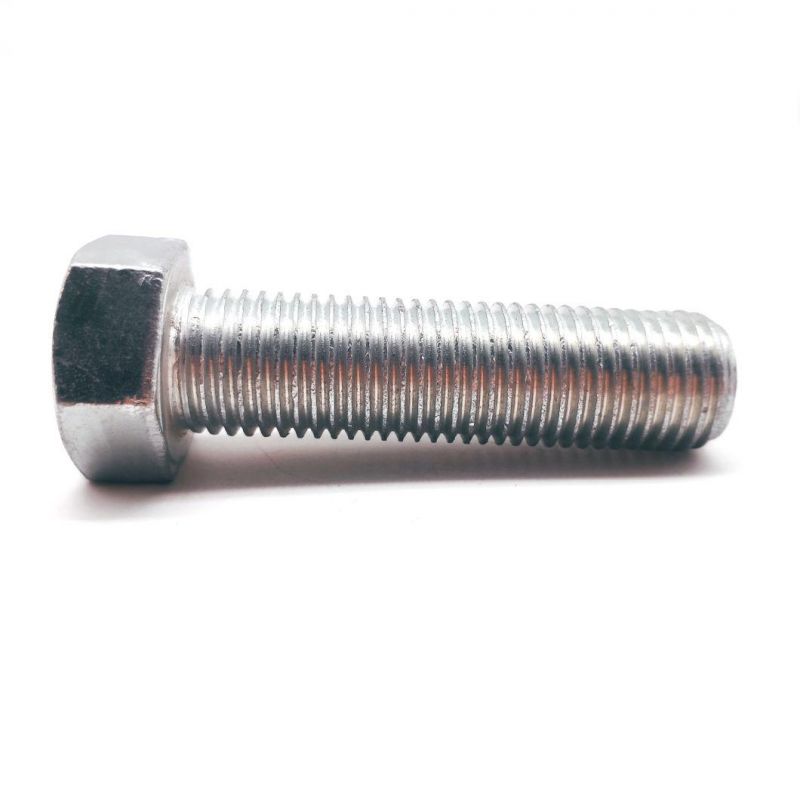 High Quality 8.8 Class Blue-White Zinc Plated Hex Bolt, Hex Threaded Bolt