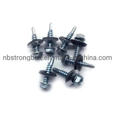 C1022 Steel Harden Self Drilling Screw Hex. Washer Head with Bonded Washer (METAL/EPDM OD 16 mm)