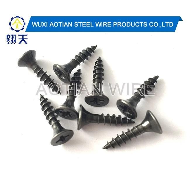 3.5X16mm Fine Thread Phillips Bugle Head Drywall Screws Black Phosphate Coated Drywall Screws