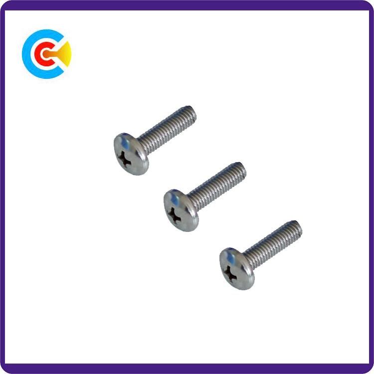 DIN/ANSI/BS/JIS Carbon-Steel/Stainless-Steel 4.8/8.8/10.9 Galvanized Phillips Pan Screw for Building Railway