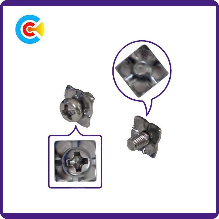 DIN/ANSI/BS/JIS Carbon-Steel/Stainless-Steel Cross Pad Combination Screws Fan Combination Screws