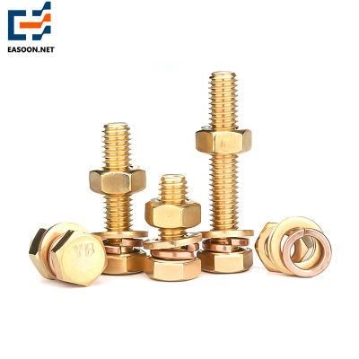 Hex Bolt and Nut Brass Bolt Brass Hex Screw with Nut and Washers