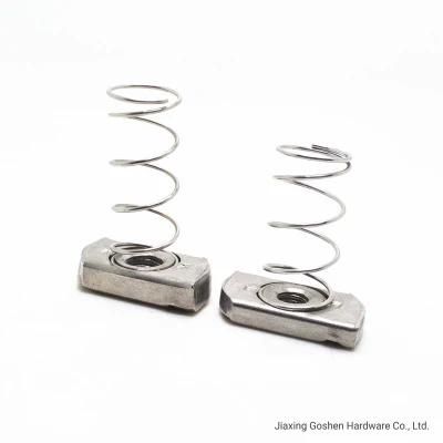 Stainless Steel Square Channel Spring Nuts with Springs