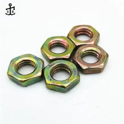 China Manufacturing Custom CNC DIN 439 Zinc Plated Hexagon Thin Nut 3mm 8mm 75 mm M3 M4 M7 M10 M20 Lock Thin Brass Hex Nut