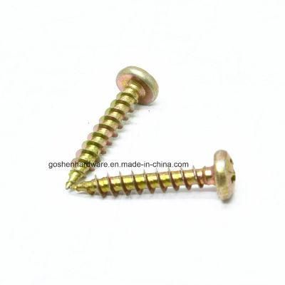 Yellow Zinc Plated Cross Pan Head Self Tapping Screw