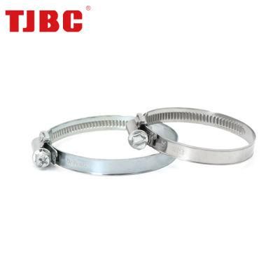 304ss Stainless Steel German Type Partial Head Hose Clip, Non-Perforated Adjustable Worm Drive Hose Clamp, 35-50mm