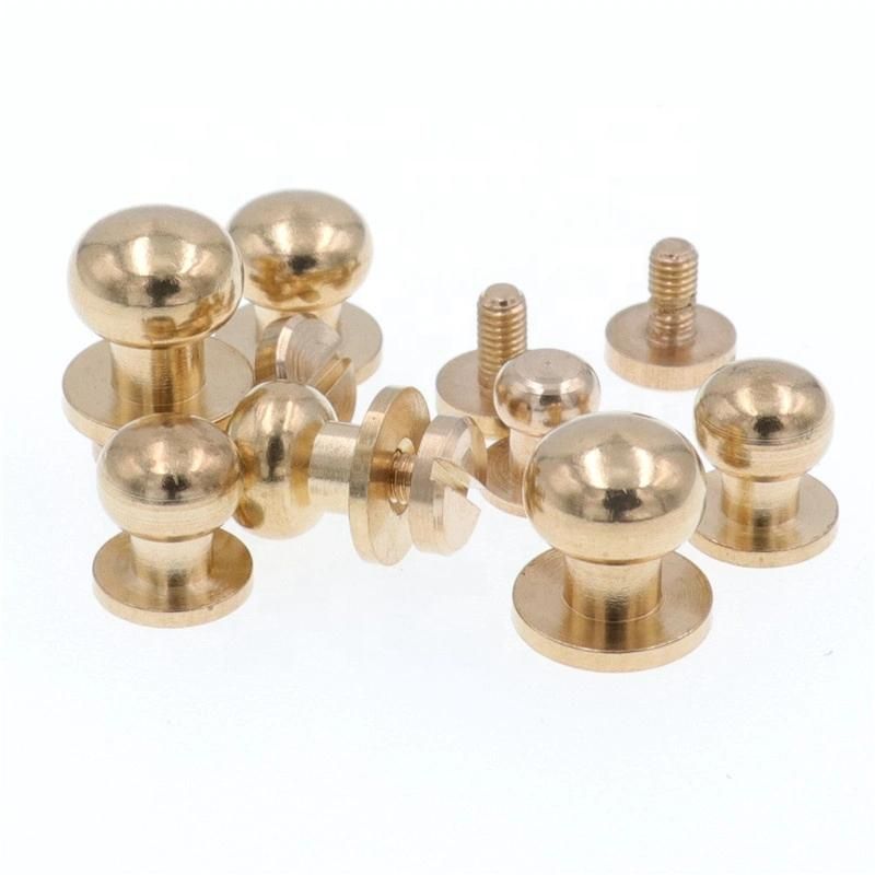 High Quality Brass Screw Back Button Head Studs Rivets for Leather Craft