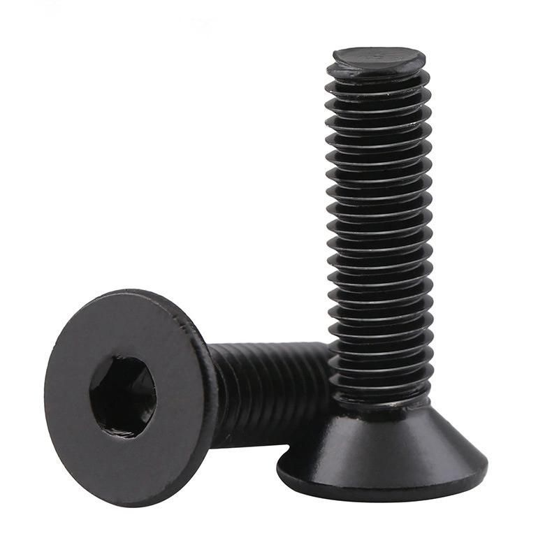 Carbon Steel Black Oxide Hex Socket Flat Head Machine Screws