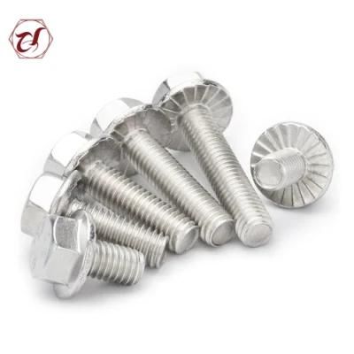 304 Stainless Steel Skidproof Screw with Teeth Flange Bolt