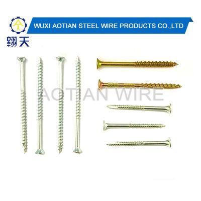 Pozidriv Flat Head Chipboard Screw Double Csk Flat Full Thread C1022 Harden White Zinc Plated 3X25mm Chipboard Screw