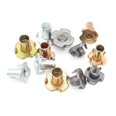 DIN1624 Tee Nuts with Pronge M6 M8 Stainless Steel Porca Carbon Steel 4 Claw Furniture T Slot Nuts Tee Tuerca
