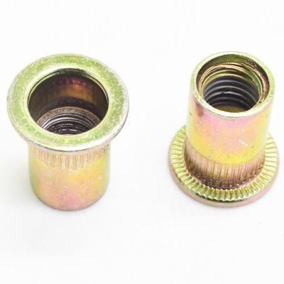 Yellow Galvanized Threaded Inserts Steel Blind Rivet Nut