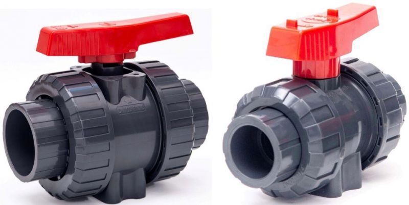 High Quality PVC Water Flange Valve UPVC Double Flanged Ball Valve Plastic True Union Ball Valve PVC Female Thread No Actuator Control Ball Valve 1/2"- 4"