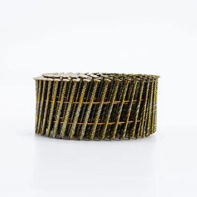 Steel Coil Nails with Screw Shank Diamond Point