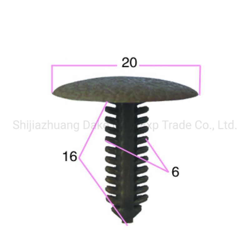 Auto Car Fastener Plastic Screw and Auto Clips with 6mm Hole Have Many Color