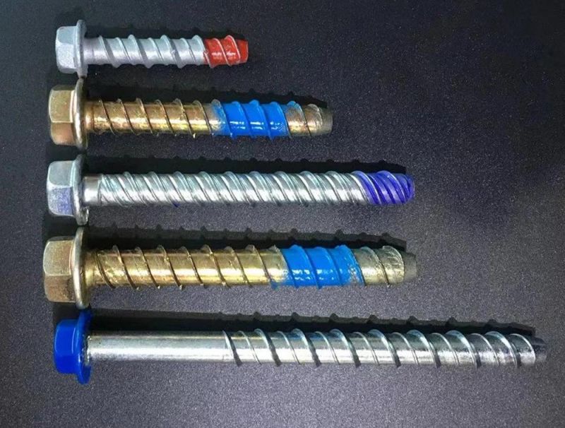 Hexagon Flange Yellow Galvanized Full Threaded Anchor Bolts for Concrete