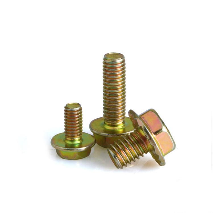 DIN6921 Hex Flange Head Bolt Screw Carbon Steel Yellow Zinc Plated Galvanized