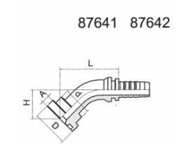 Hose Flange 45° SAE Flange 6000 Psi Hose Ends Hydraulic Adaptor