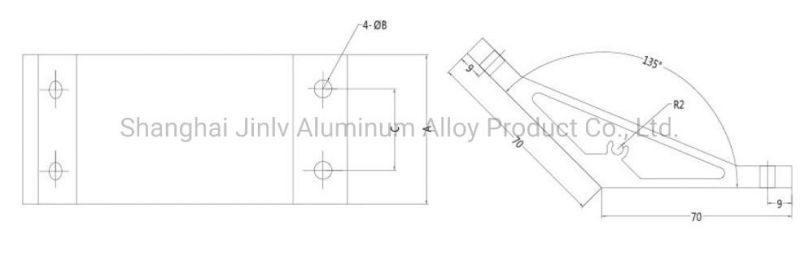 135 Degree Support Angle Piece Aluminum Bracket Profile Corner Connector