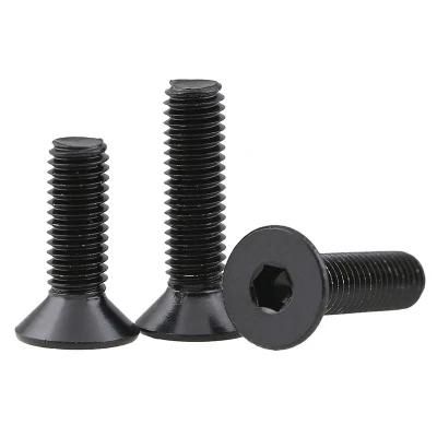 Carbon Steel Black Oxide Hex Socket Flat Head Machine Screws