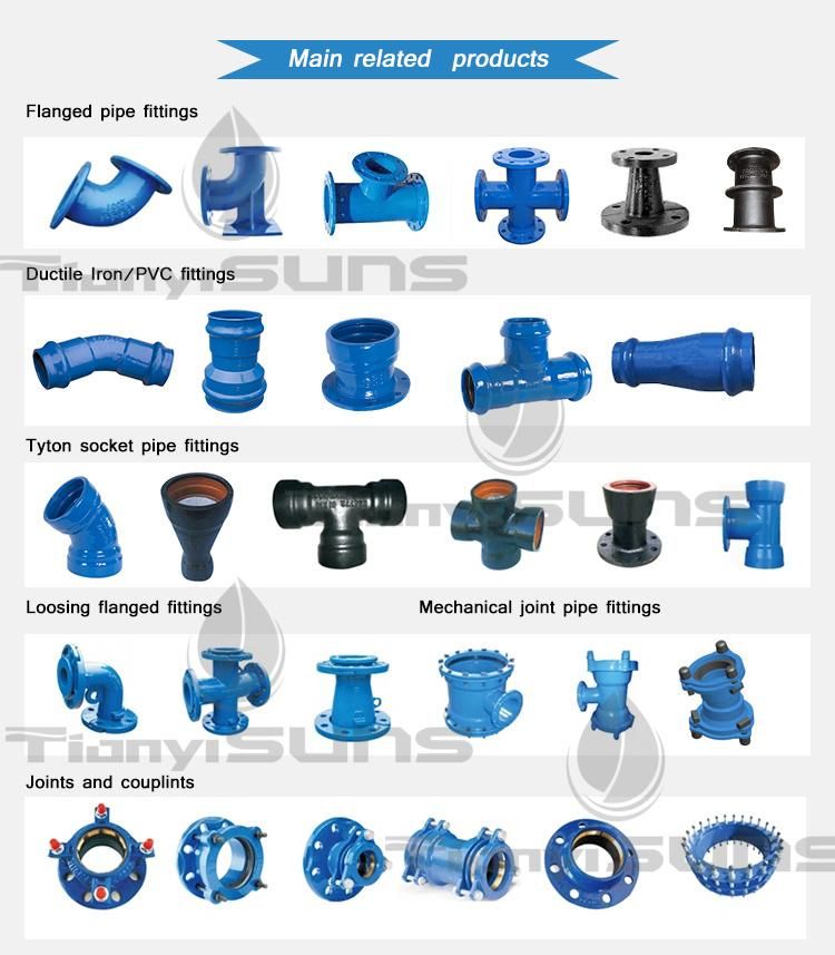 Ductile Cast Iron Ggg50 Boy DN150 Pn16 Epoxy Coating Three Piece Repair Clamp for Steel Pipes, Ductile Iron Pipes, PVC Pipes and AC Pipes