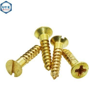 Hot Sales Brass Screw Slotted Countersunk Head Brass Wood Self Tapping Screw