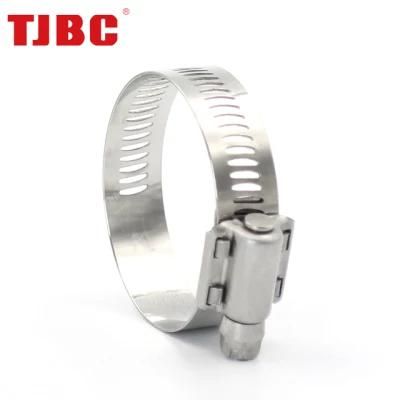 12.5mm Bandwidth Perforated Heavy Duty Stainless Steel Worm Drive Adjustable American Type Hose Clamp for Automotive, 84-108mm